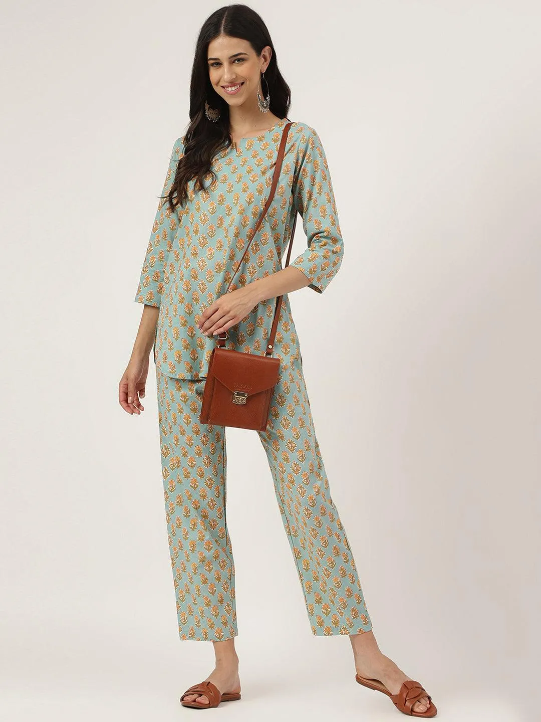 Jashvi light Green Printed Loungewear/Nightwear