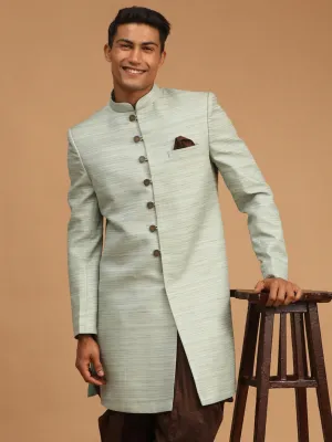 Jashvi Men's Mint Green Sherwani Only Top