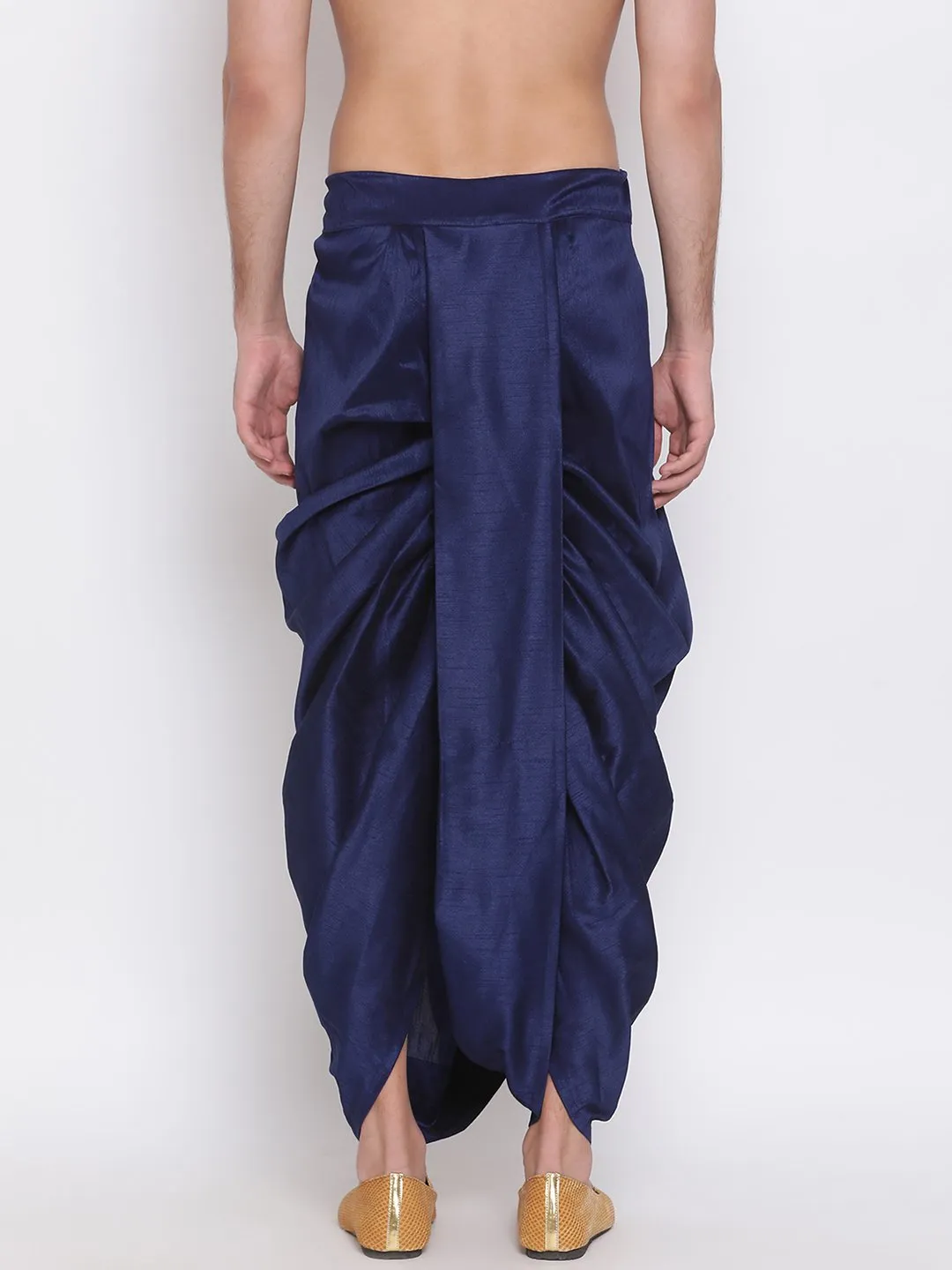 Jashvi Men's Navy Blue Embroidered Dhoti Pant