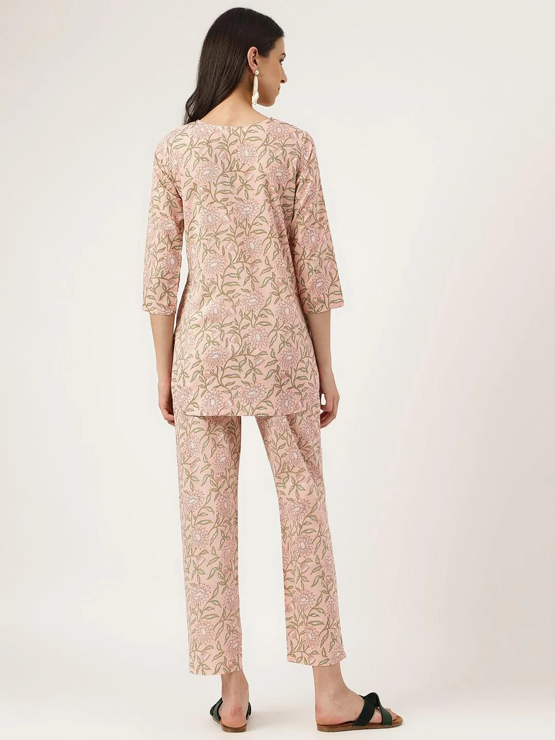 Jashvi Pink Printed Loungewear/Nightwear