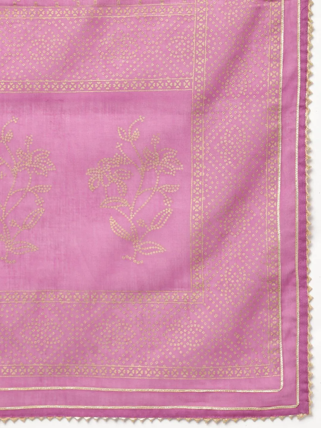 Jashvi Purple Foil Print Cotton Sharara Set with Dupatta