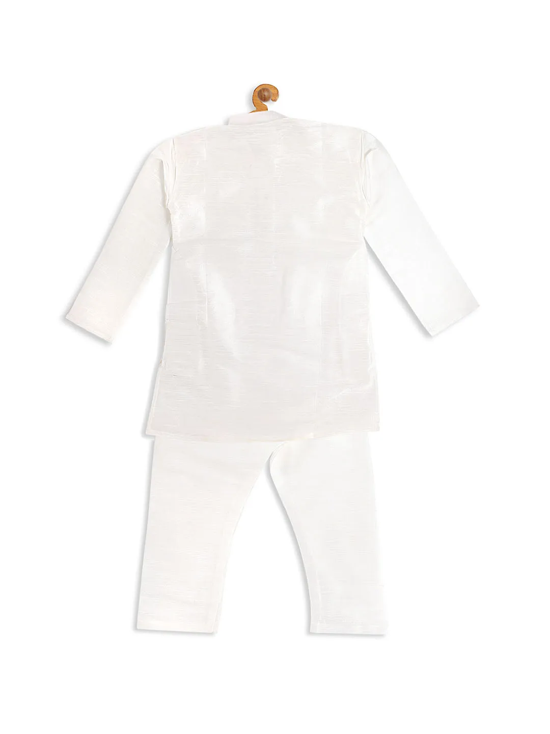 Jashvi SISHU Boy's White Kurta With Pyjama Set