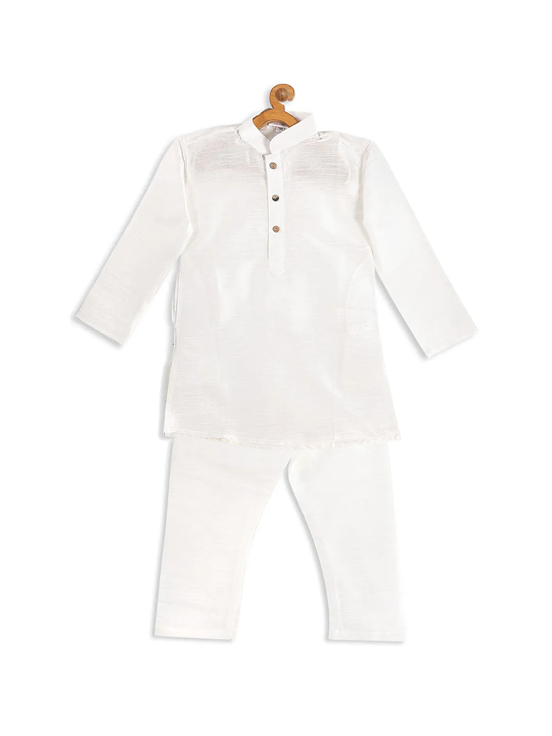 Jashvi SISHU Boy's White Kurta With Pyjama Set