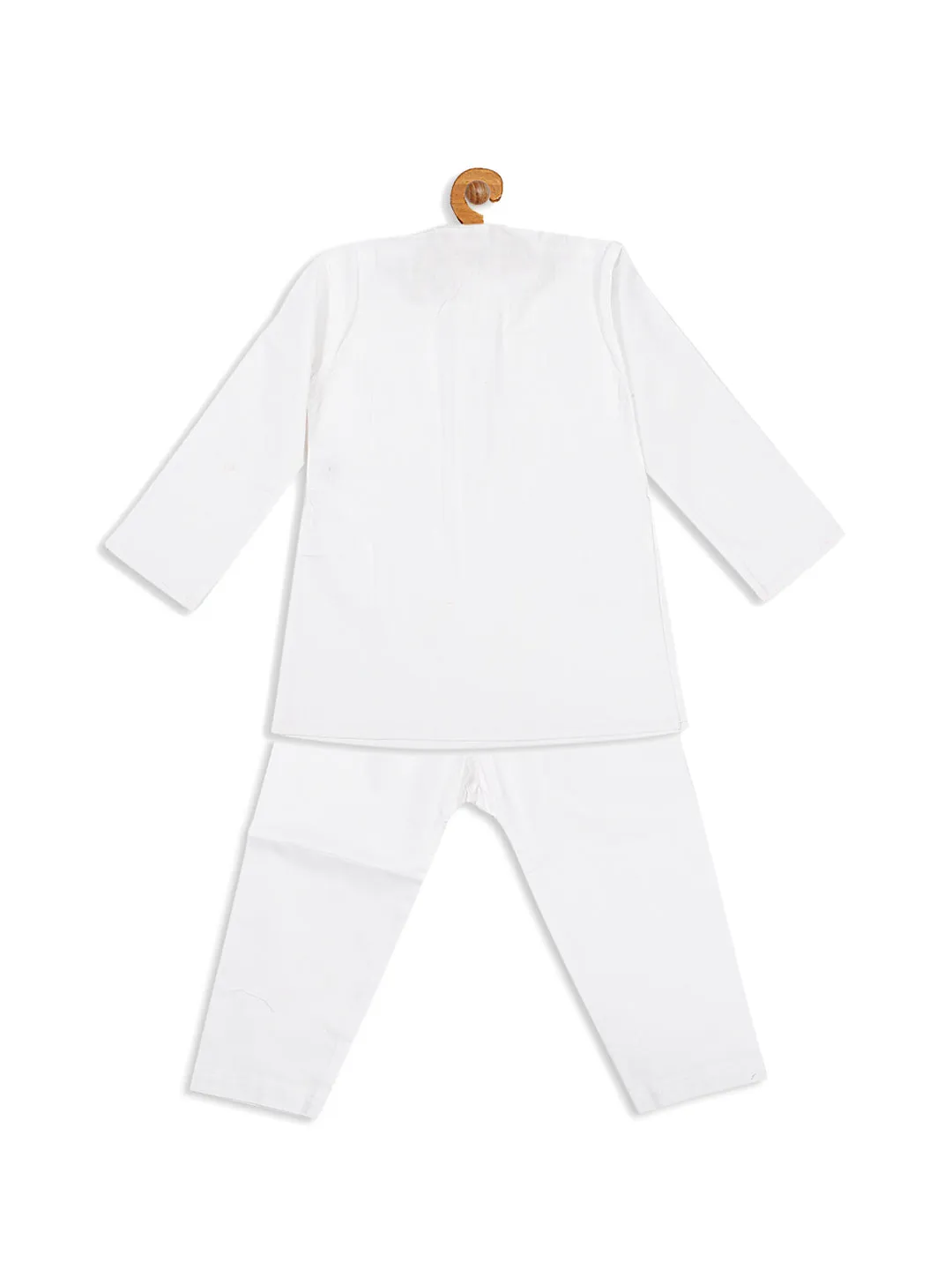 Jashvi SISHU Boy's White Pure Cotton Kurta With Pyjama Set