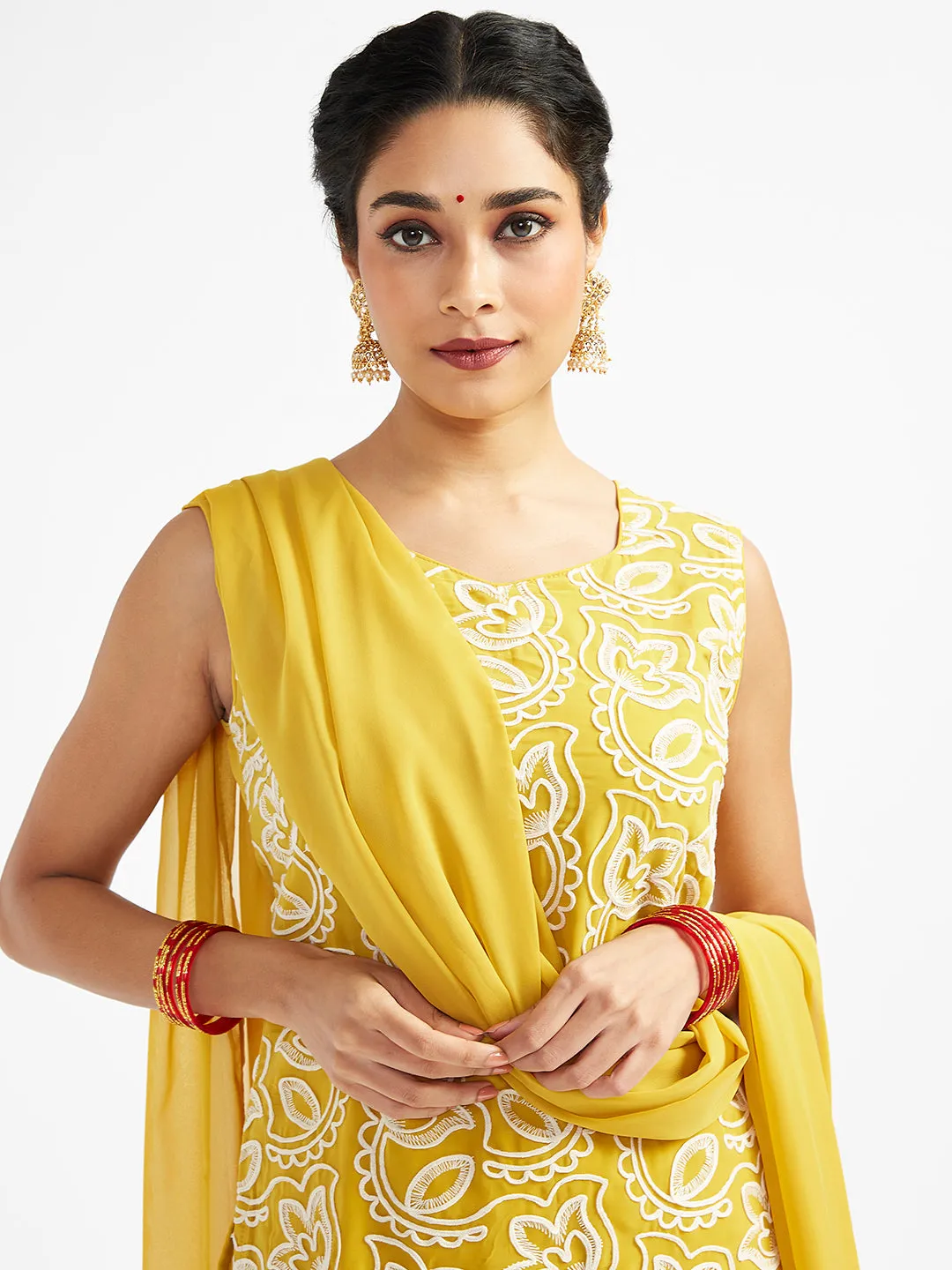 Jashvi Women's Mustard Kurta Patiala Set