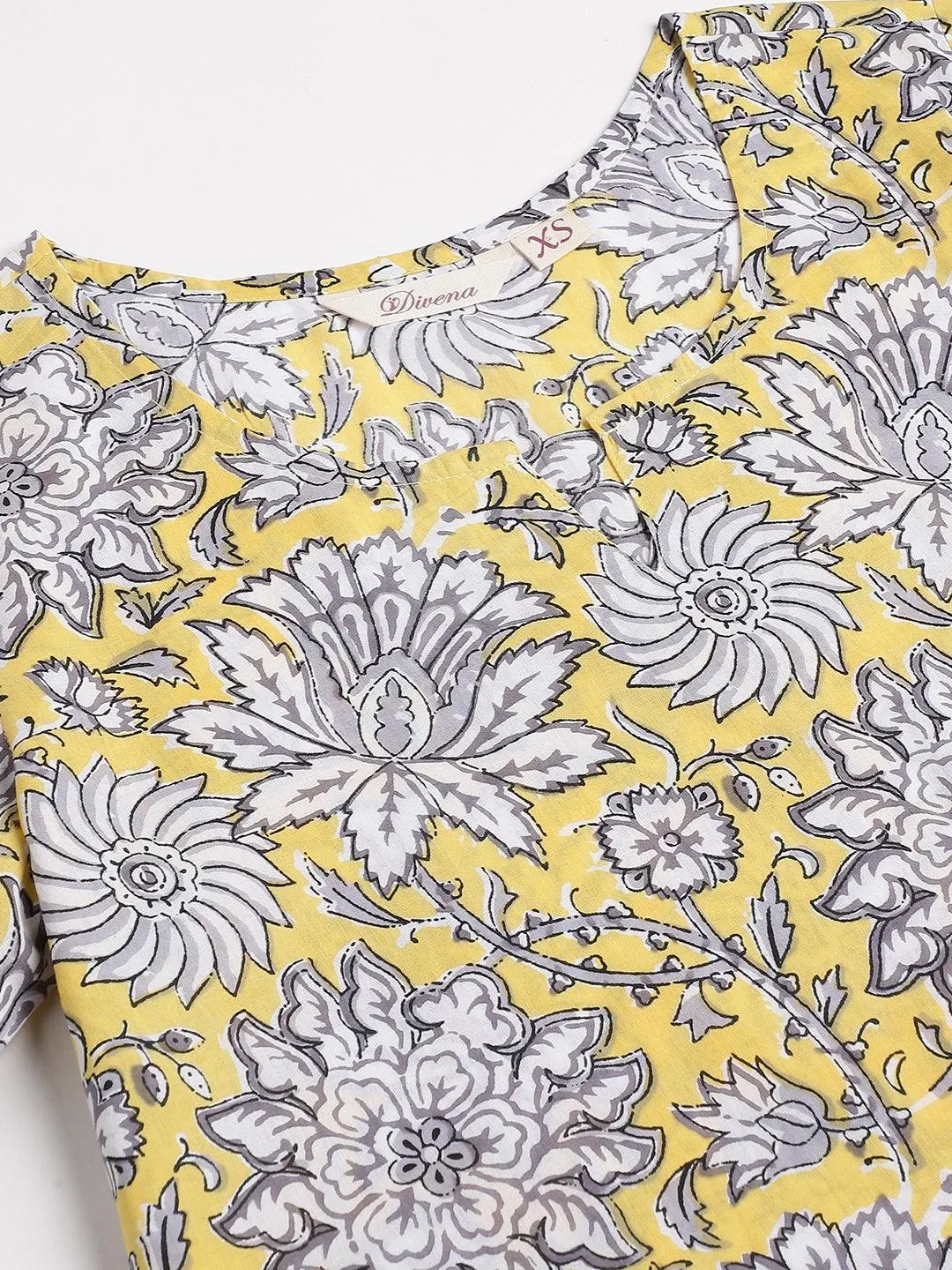 Jashvi Yellow Printed Loungewear/Nightwear