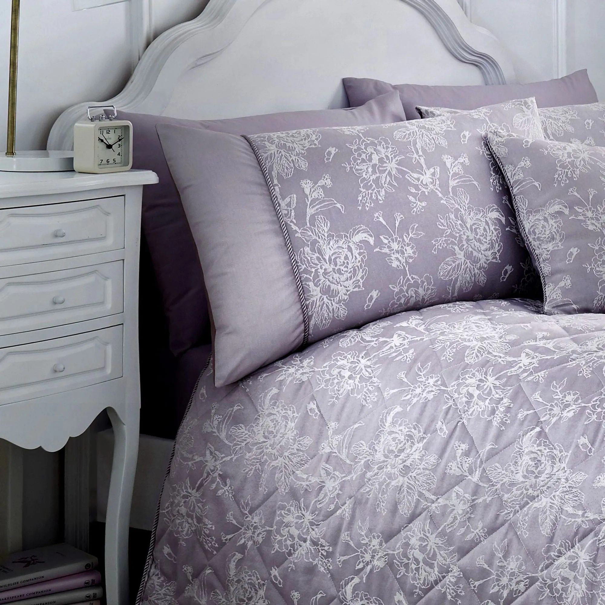 Jasmine Bedspread by Dreams & Drapes Woven in Lavender 240x220cm