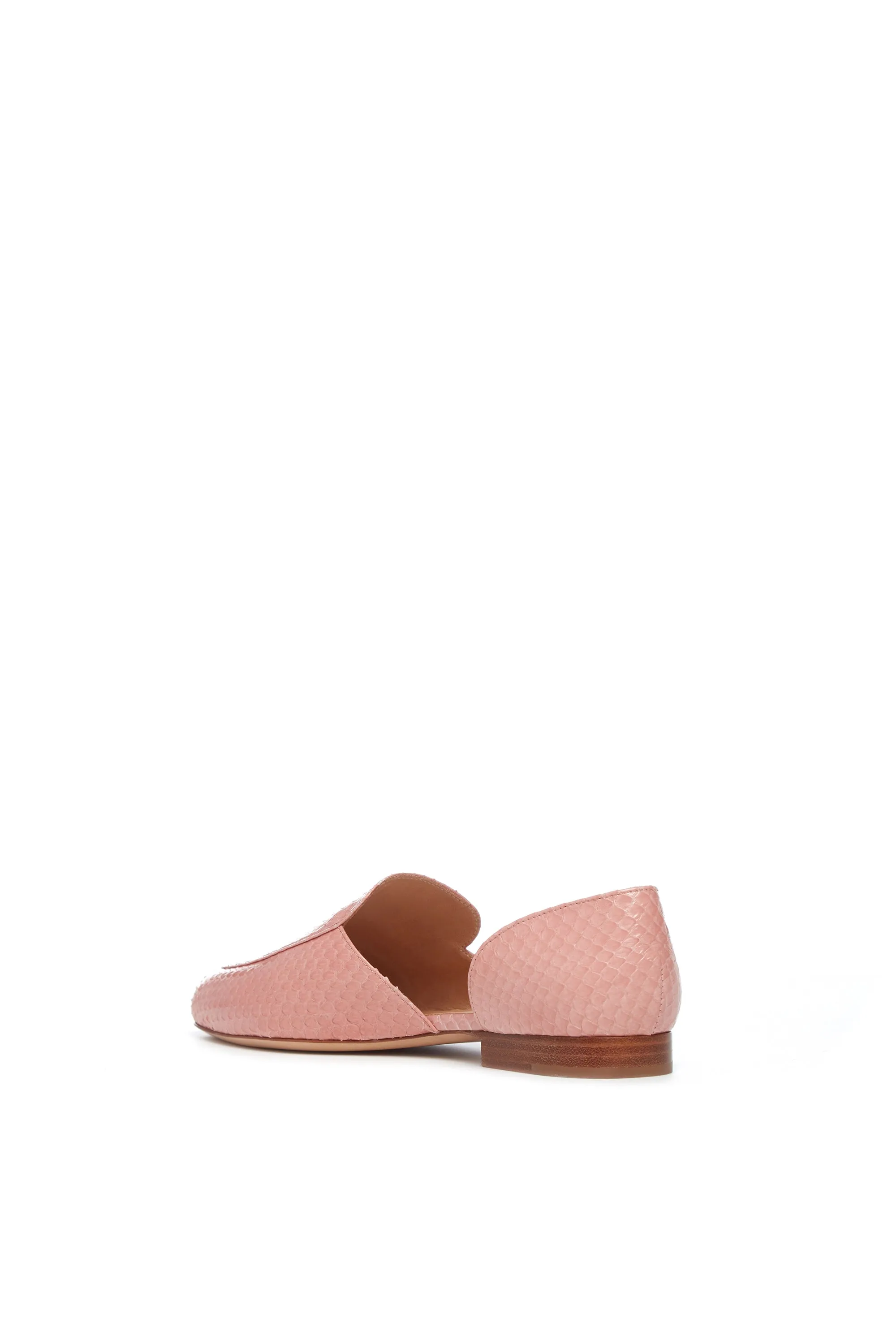 Jax Flat Shoe in Light Pink Snakeskin