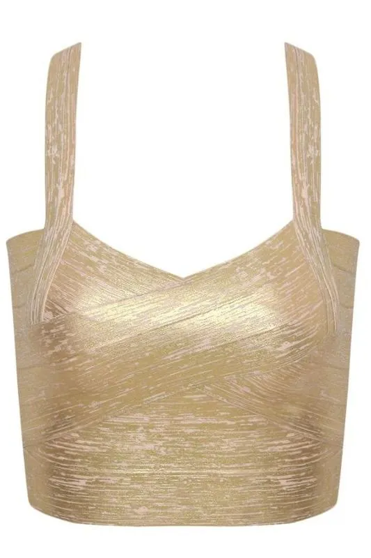 Jay Bandage Crop Top - Gold