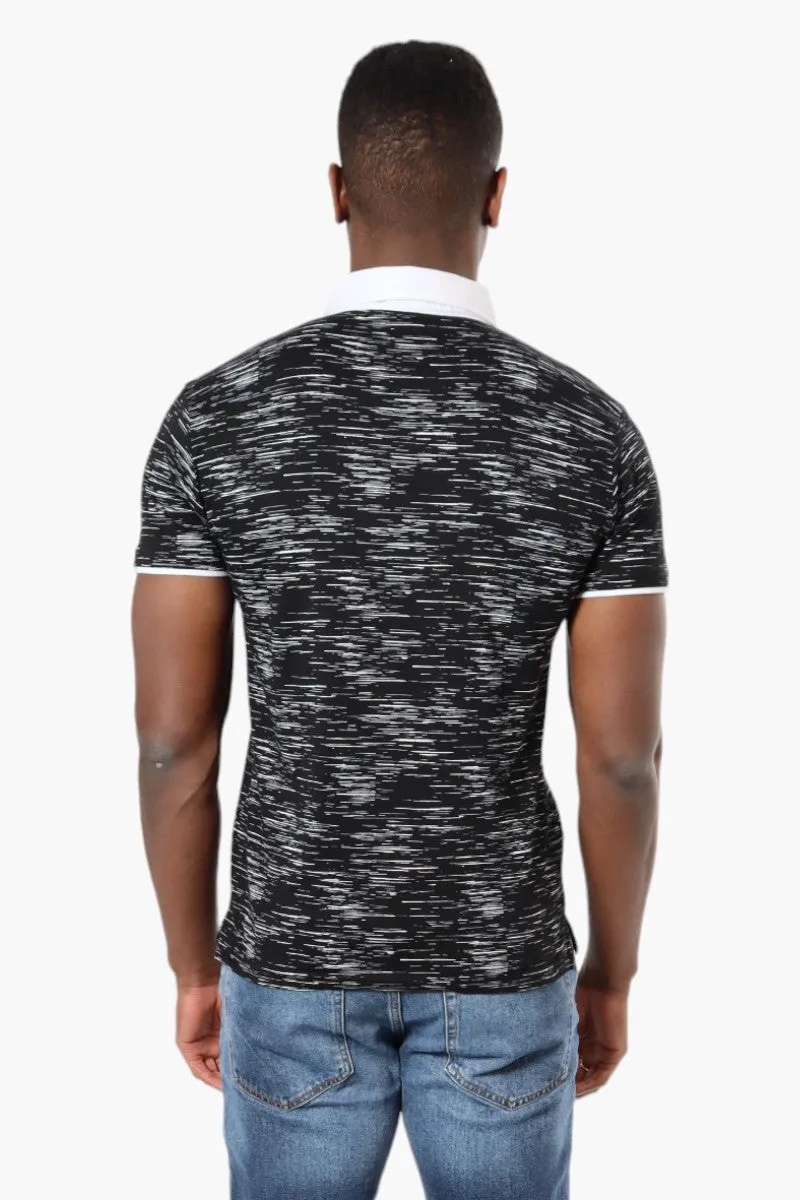 Jay Y. Ko Patterned Front Pocket Polo Shirt - Black