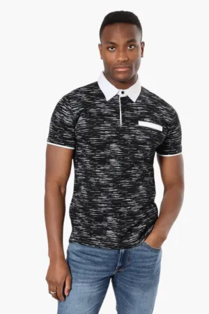 Jay Y. Ko Patterned Front Pocket Polo Shirt - Black