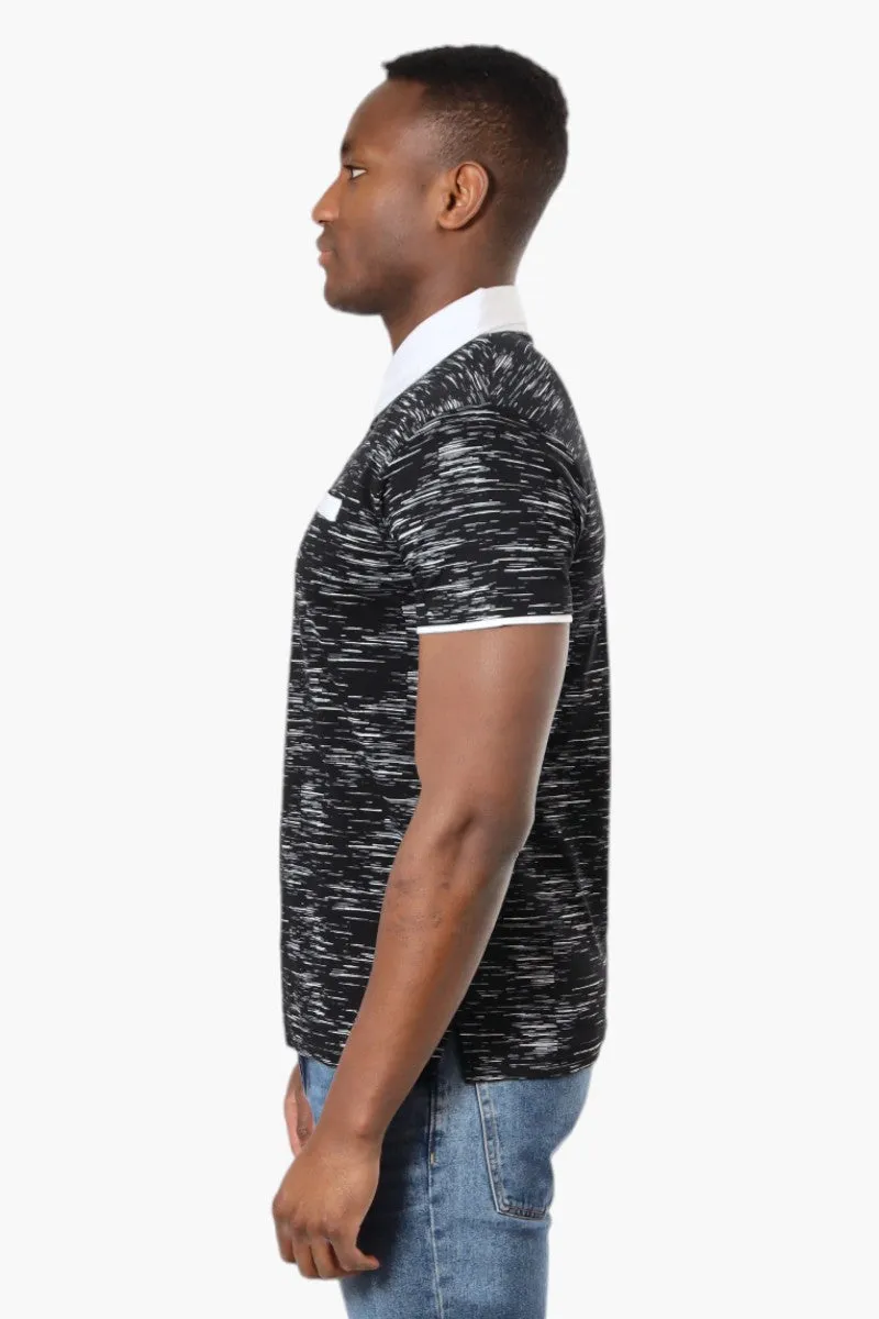 Jay Y. Ko Patterned Front Pocket Polo Shirt - Black