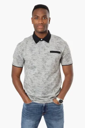 Jay Y. Ko Patterned Front Pocket Polo Shirt - Grey