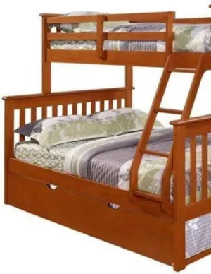 Jayden Espresso Twin over Full Bunk Bed with Trundle Bed