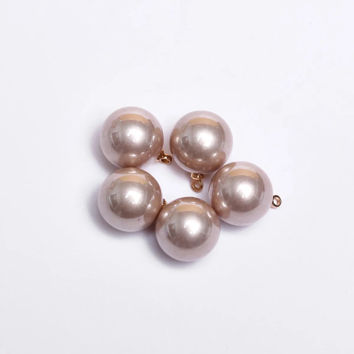 JC - 12mm Pearl Charms: Set of 5, perfect for handmade jewelry and crafts