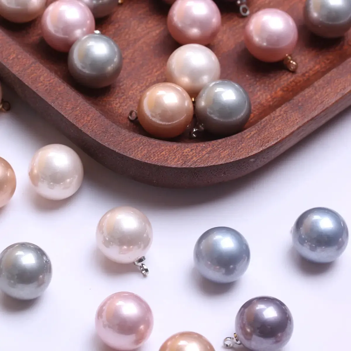 JC - 12mm Pearl Charms: Set of 5, perfect for handmade jewelry and crafts