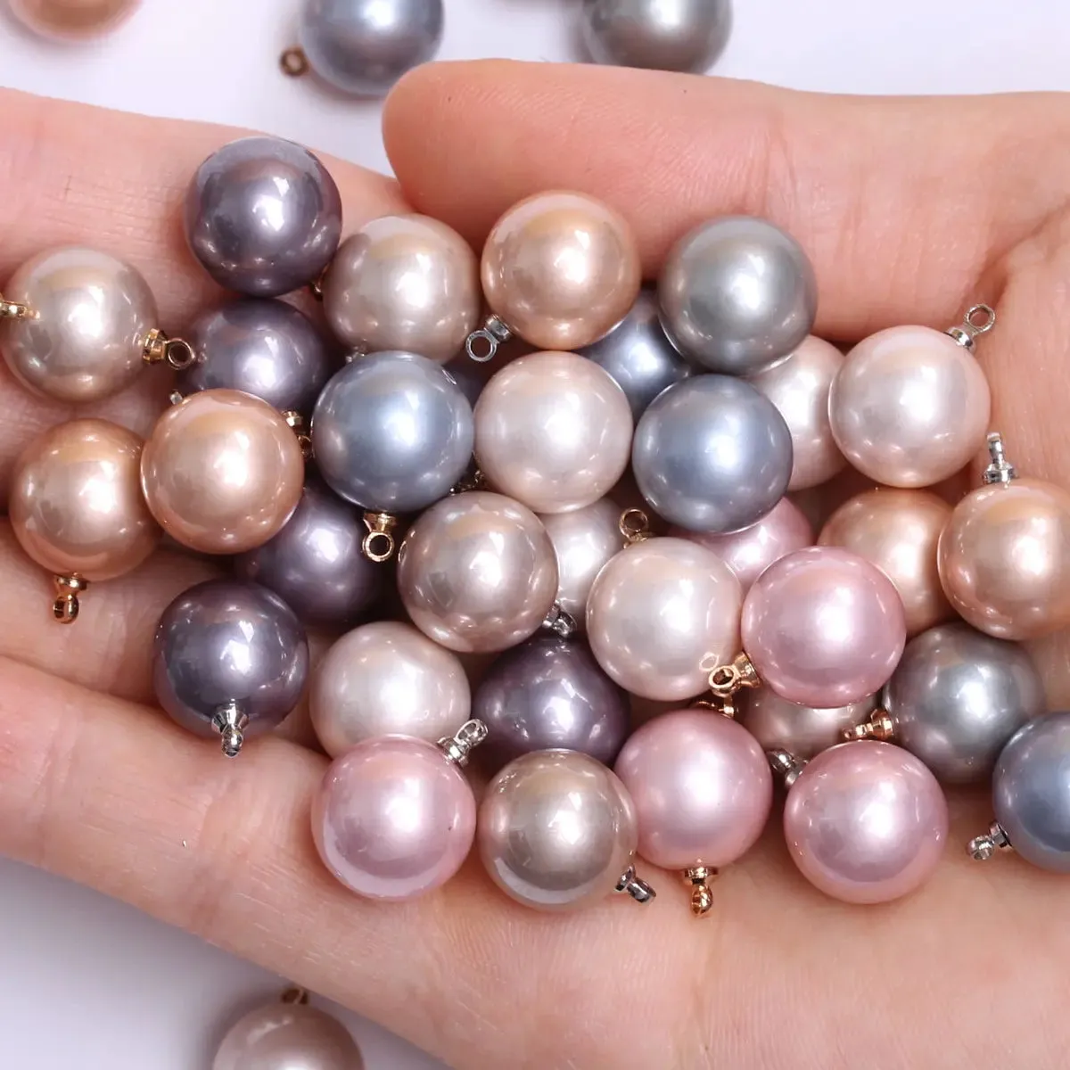 JC - 12mm Pearl Charms: Set of 5, perfect for handmade jewelry and crafts