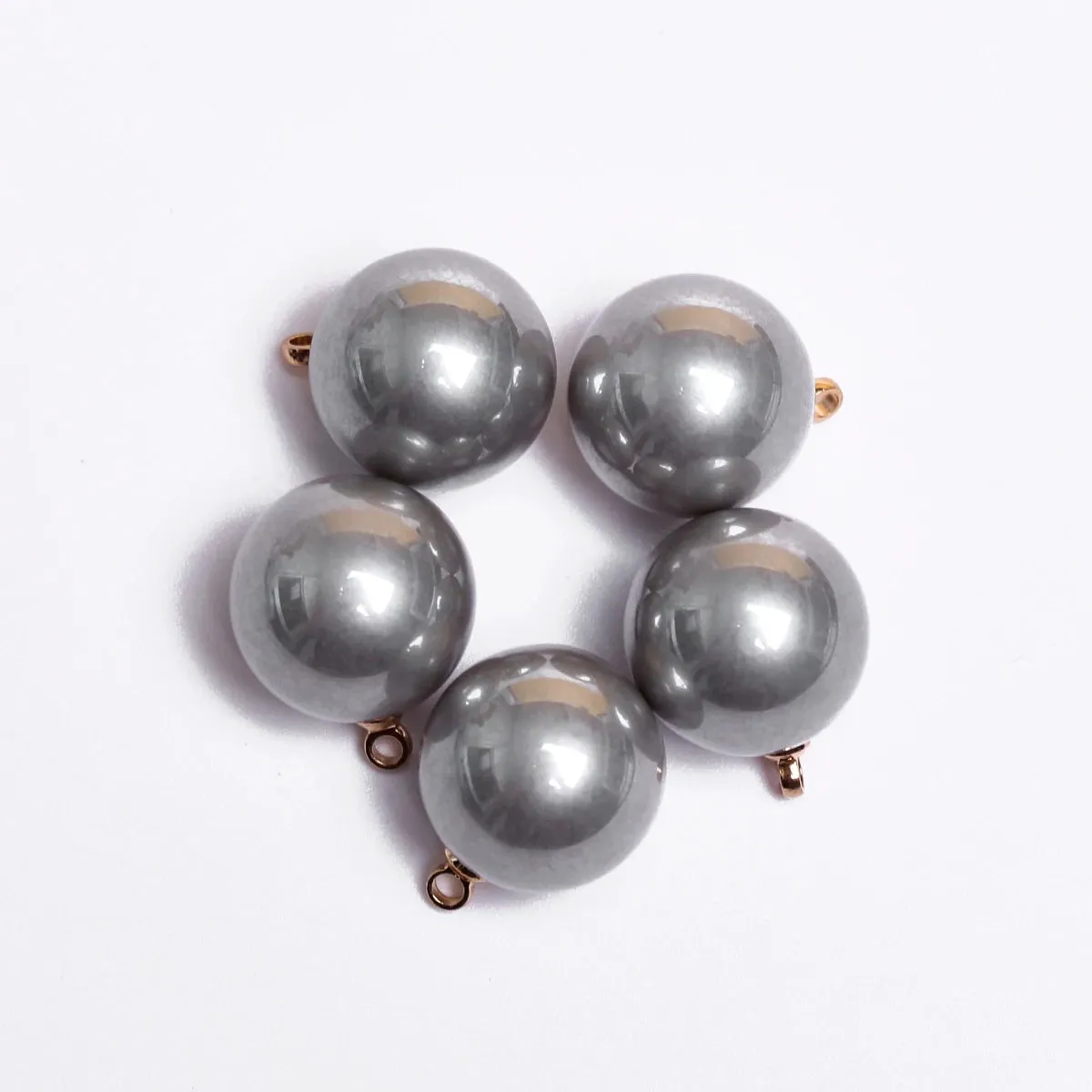 JC - 12mm Pearl Charms: Set of 5, perfect for handmade jewelry and crafts