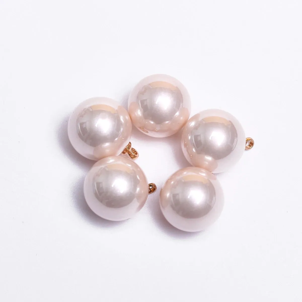 JC - 12mm Pearl Charms: Set of 5, perfect for handmade jewelry and crafts