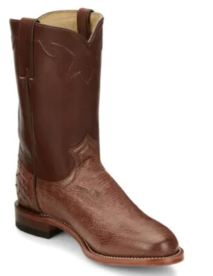 JE803 - Justin Men's Greer Boot - Antique Brown Smooth Ostrich