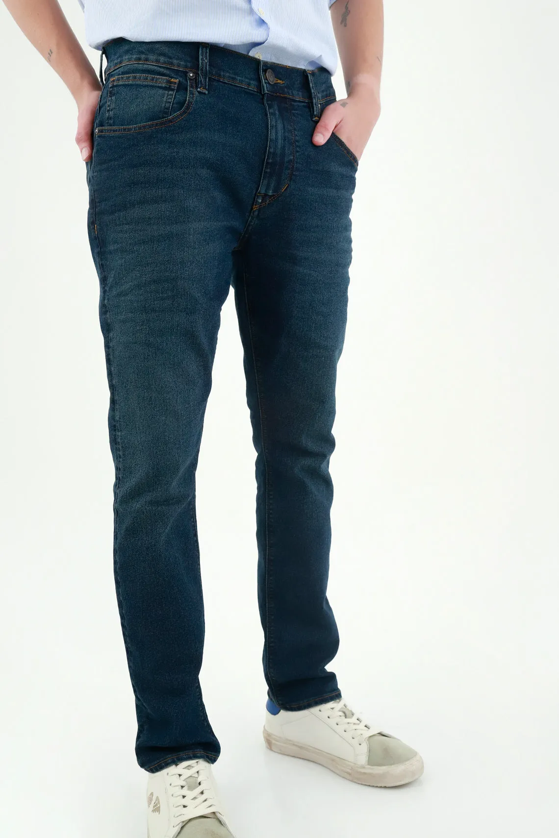 Jean Nudy azul cinco bolsillos para hombre