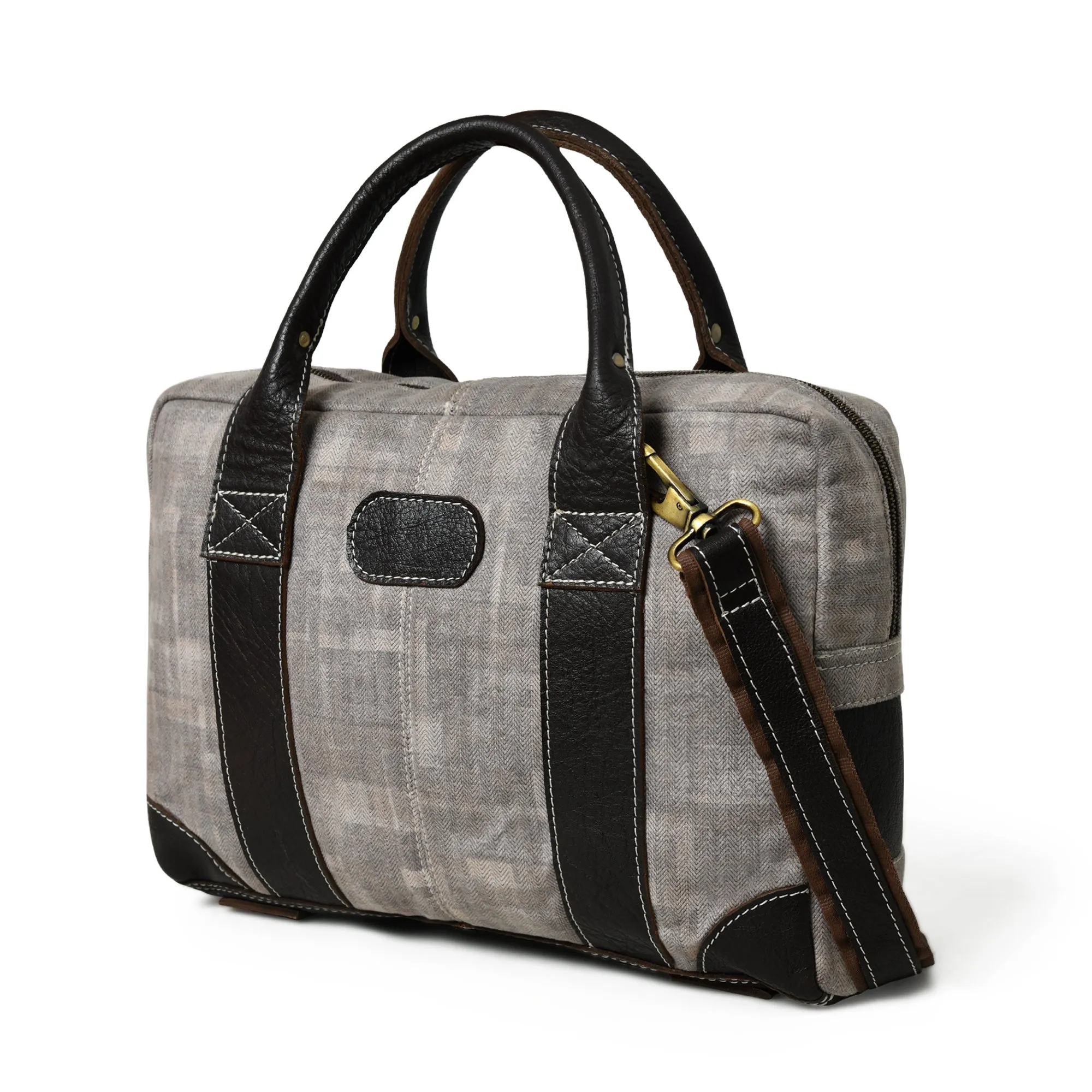 Jefferson Gray Canvas Briefcase