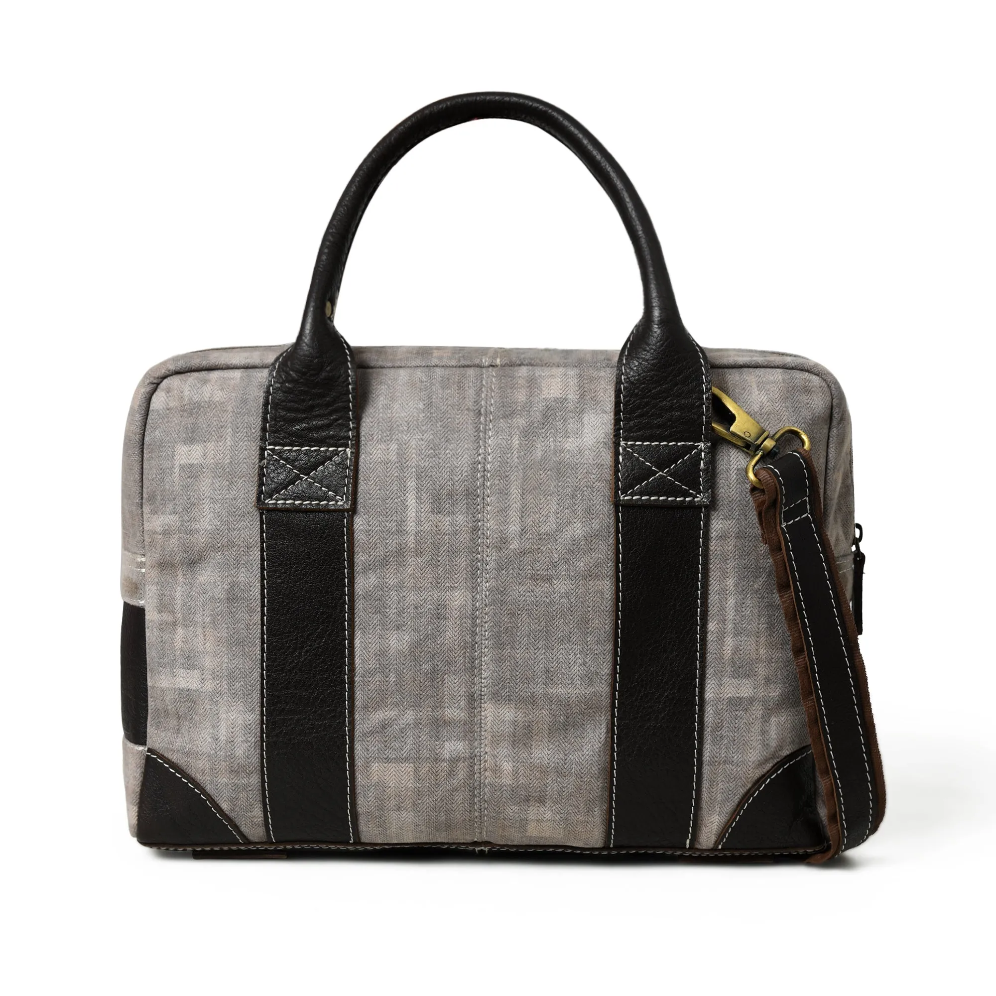 Jefferson Gray Canvas Briefcase