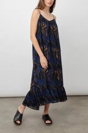 JENNICA DRESS - COBALT TIGER STRIPE