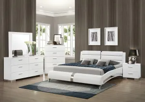 Jeremaine 5-piece California King Bedroom Set Glossy White