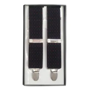 JEREMY - Mens Black & Maroon Fashion Braces