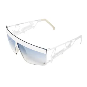 Jeremy Scott Ladies Rectangular Grey Sunglasses 6JSSIGNATURESHADESWHITE