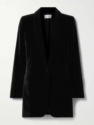 Jerry cotton and silk-blend velvet blazer