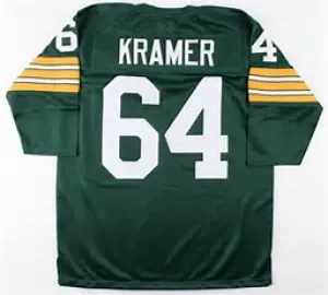 Jerry Kramer Green Bay Packers Long Sleeve Vintage Style Throwback Football Jersey