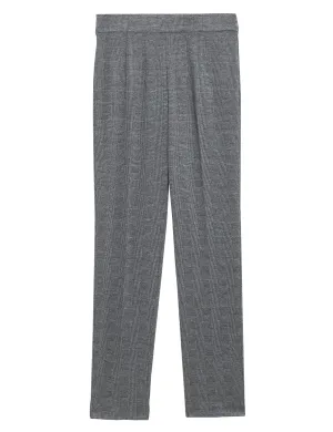 Jersey Checked Slim Fit Trousers