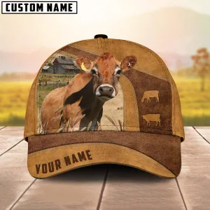 Jersey Cow No Horns Custom Name Cap, Cattle Hat, Farm Baseball Hat, Cap Hat For Farmer Farm Lover