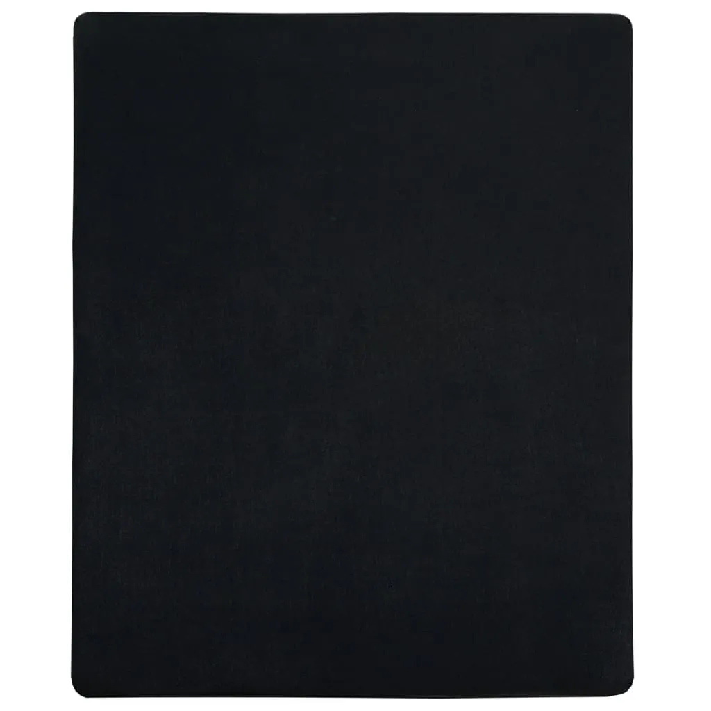 Jersey Fitted Sheet Black 160x200 cm Cotton