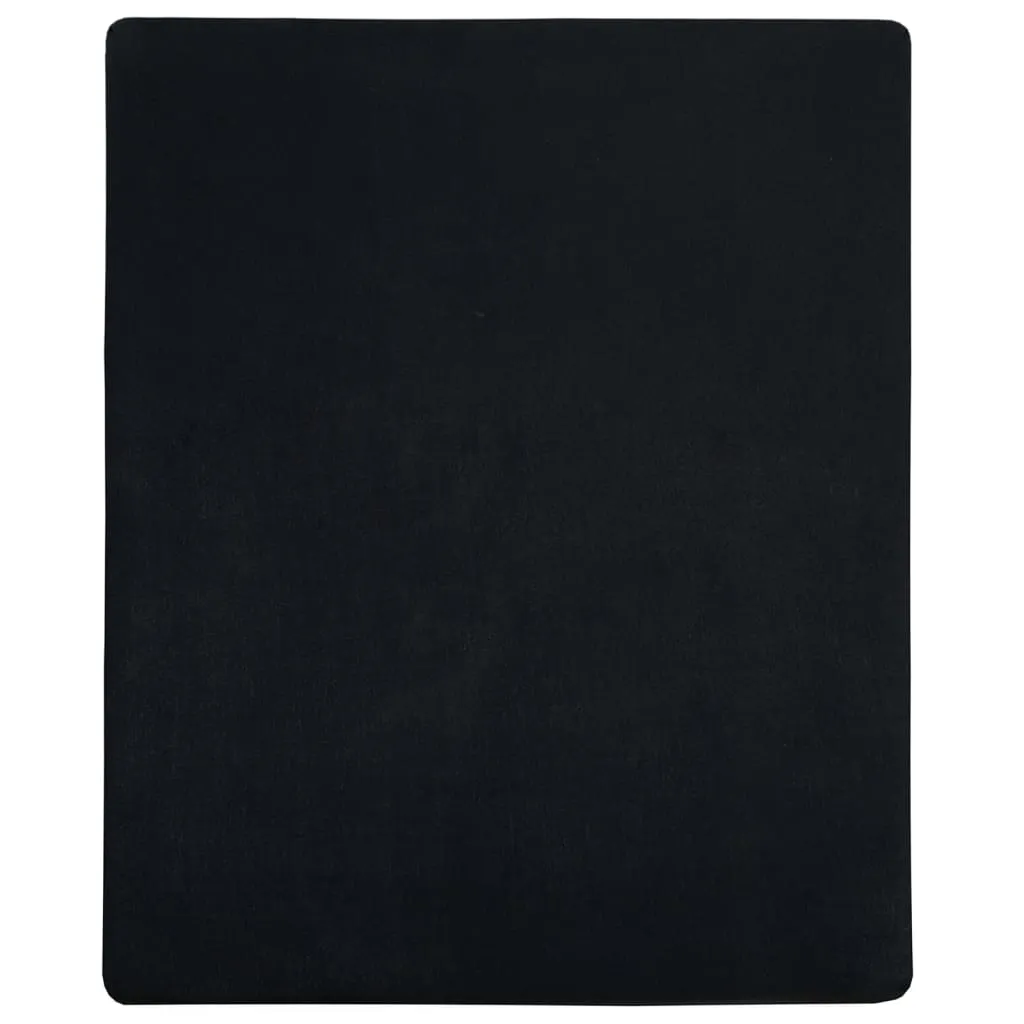 Jersey Fitted Sheet Black 90x200 cm Cotton