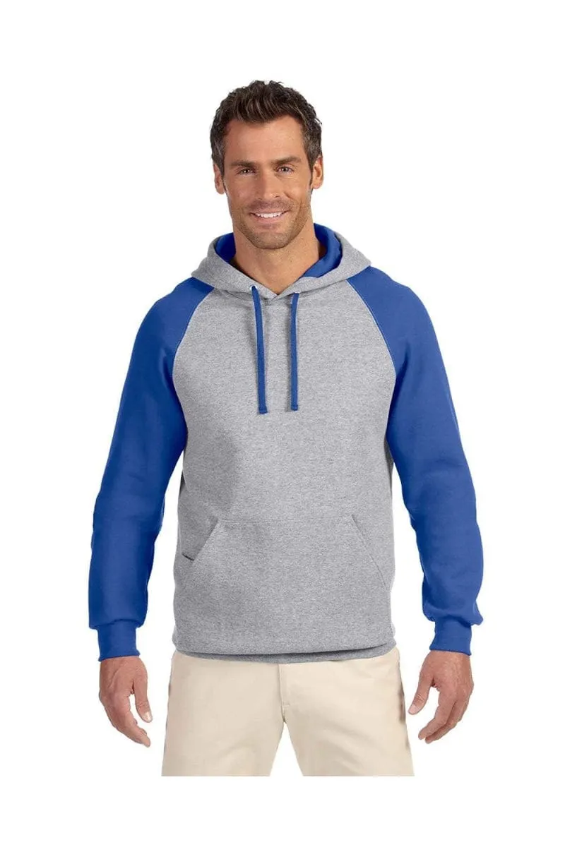 Jerzees 96CR: Adult 8 oz. NuBlend(r) Colorblock Raglan Pullover Hood