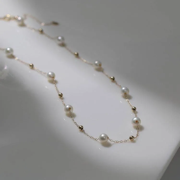 Jessica Pearl Necklace and Bracelet Set in Gold Vermeil or Silver