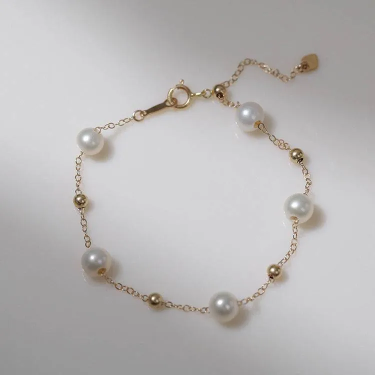 Jessica Pearl Necklace and Bracelet Set in Gold Vermeil or Silver