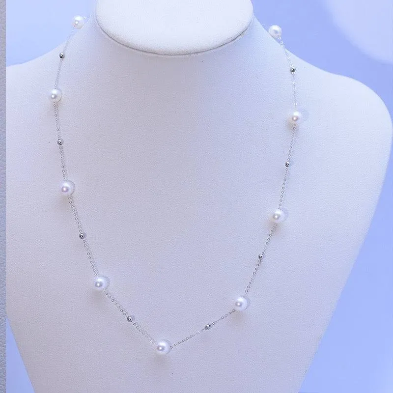 Jessica Pearl Necklace and Bracelet Set in Gold Vermeil or Silver