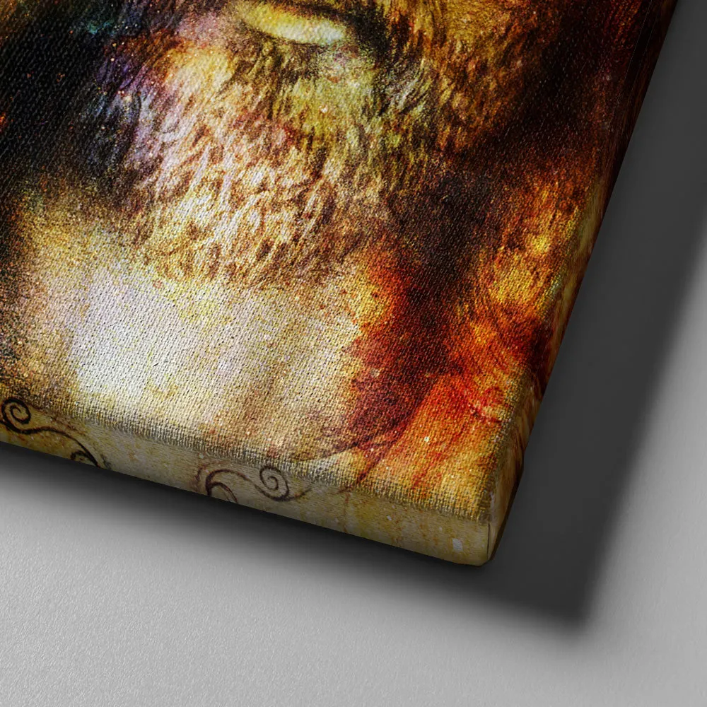 Jesus & Lion Joshua 19 Be Strong And Courageous Wall Art - Christian Canvas Wall Art