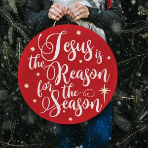 Jesus Is The Reason Red Christmas Door Decorations