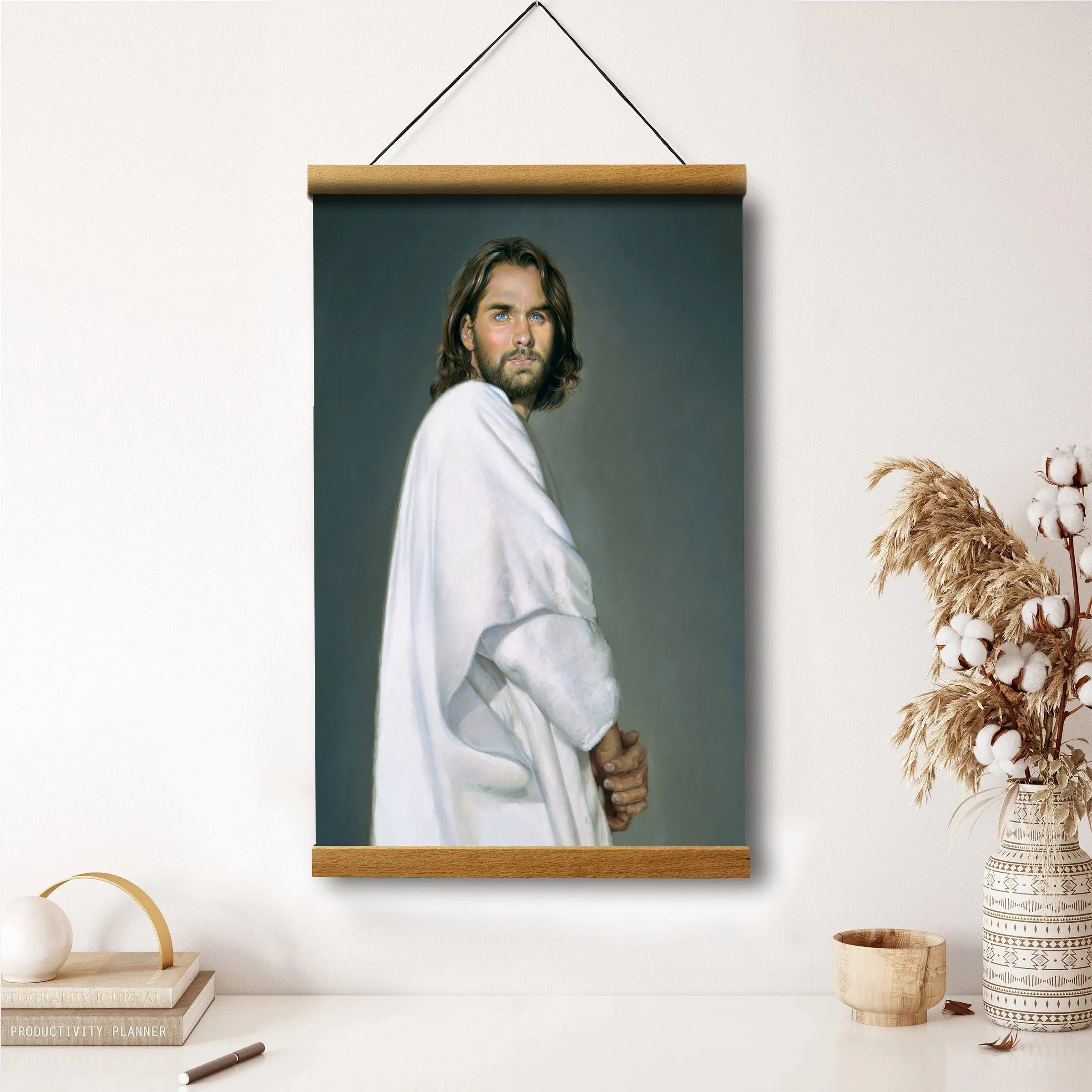 Jesus_6523 Hanging Canvas Wall Art - Jesus Picture - Jesus Portrait Canvas - Religious Canvas