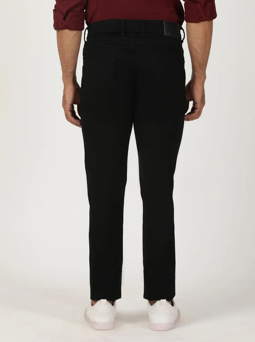 Jet Black Dobby Slim Fit Jeans | Greenfibre