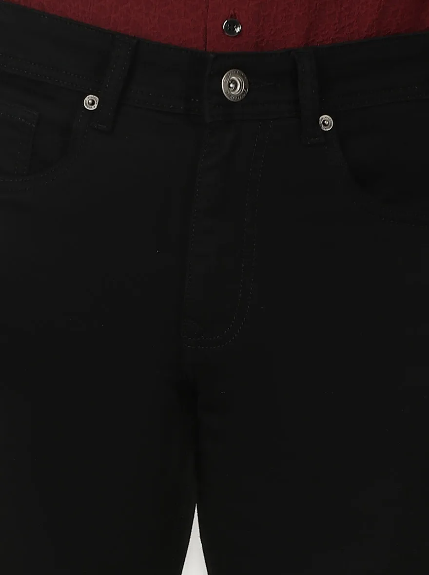 Jet Black Dobby Slim Fit Jeans | Greenfibre