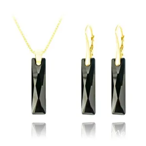 Jet Black Luxury 24K Gold Pendant Necklace Set - Elegance Redefined,  Jet Black Pendant, 24K Gold Jewelry, Elegant Necklace Set