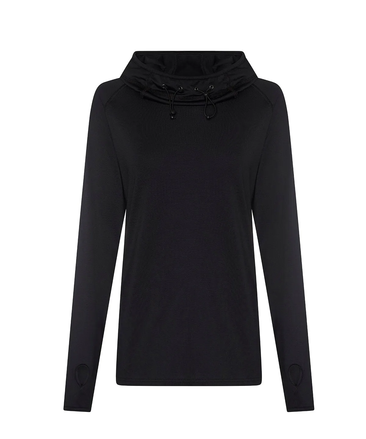 Jet Black - Women's cool cowl neck top