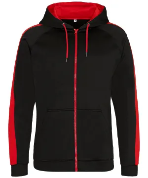 Jet Black/Fire Red - Sports polyester zoodie