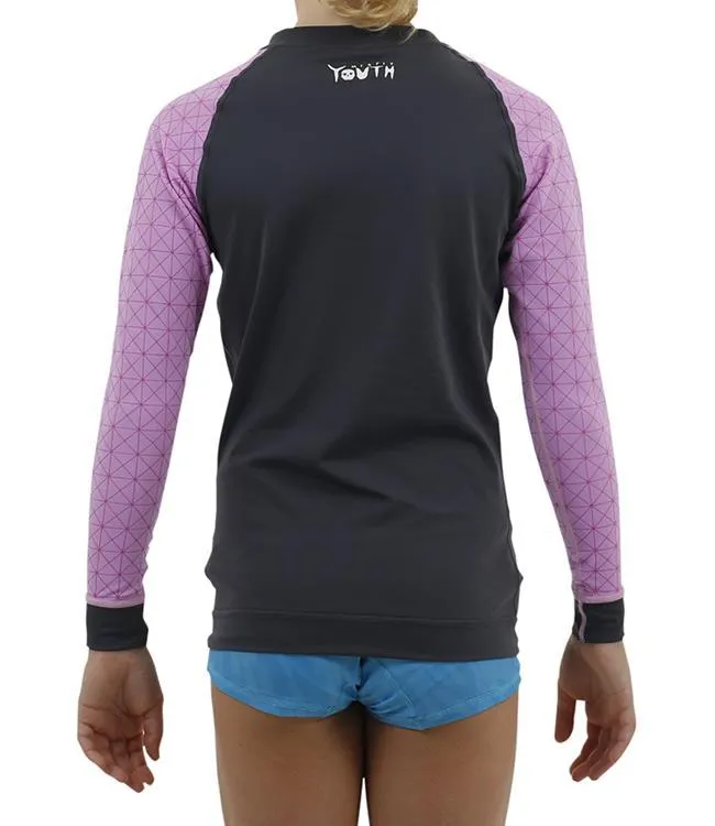 Jetpilot Prime Girls Long Sleeve Rashie (2019) - Black/Pink